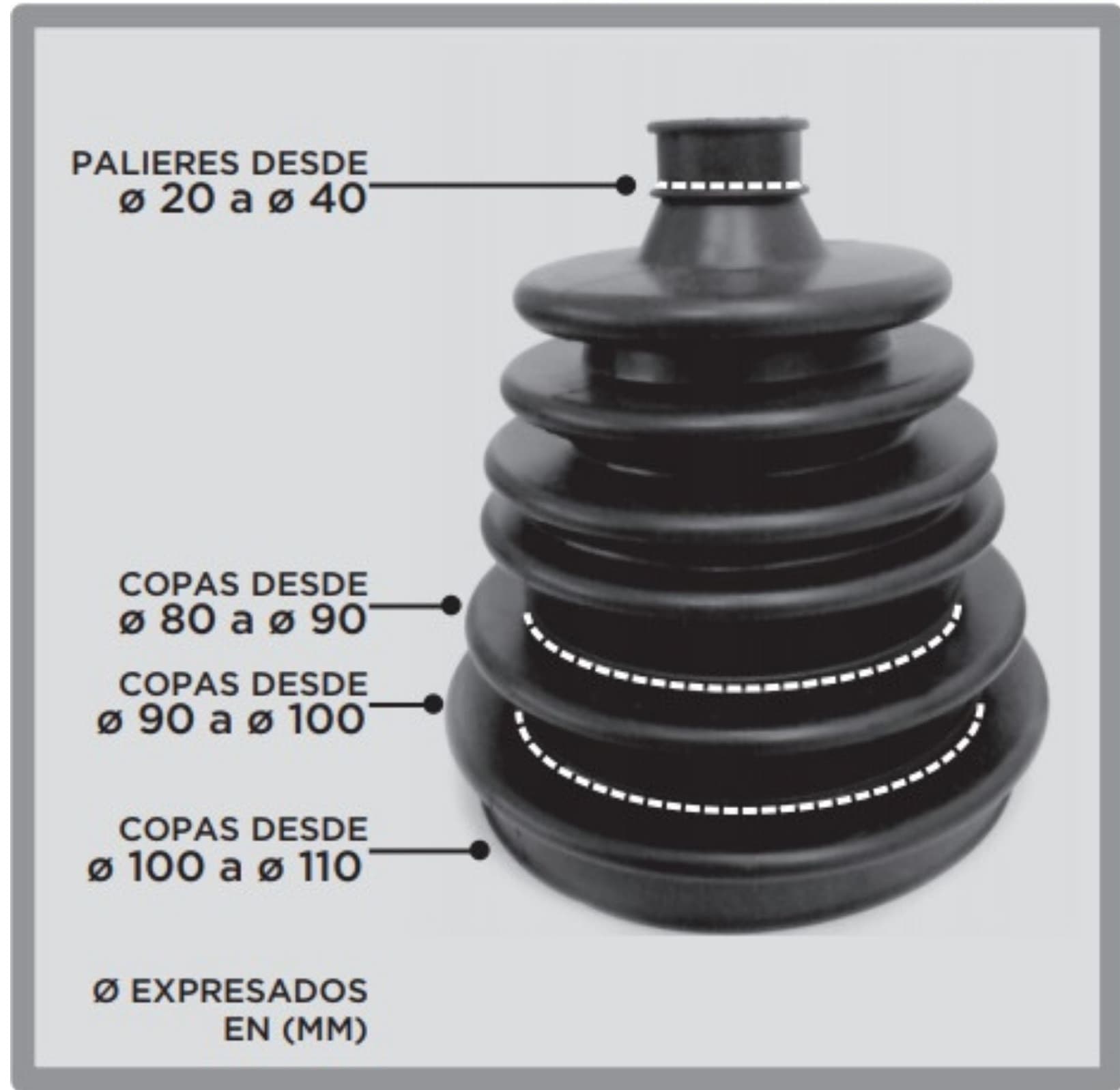 Fuelle Universal Grande — Medidas